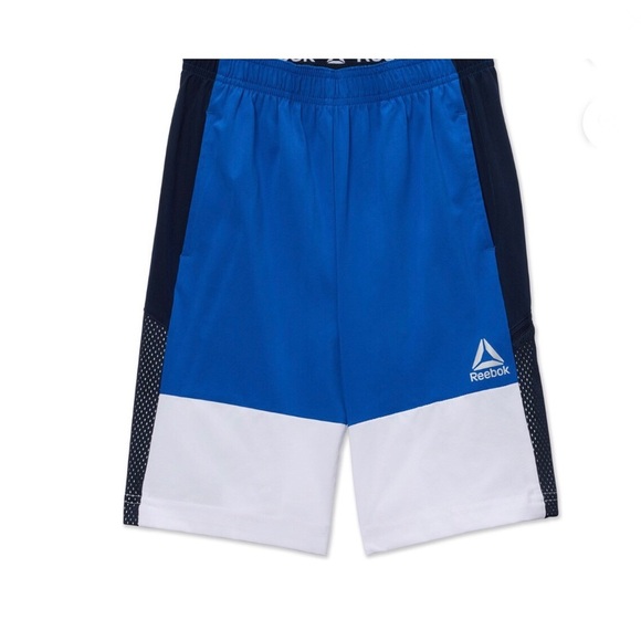 Boys‎ athletic blue white black colorblock active breathable mesh shorts size XL - Picture 1 of 4